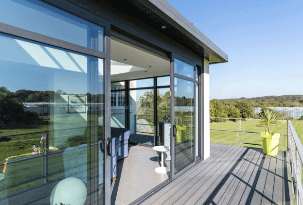 Terrassentuer-Eingang-Schiebetuer