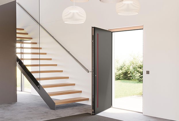 Aluminium Haustueren-Haustuer geoeffnet Innenansicht