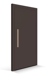 Le Cobusier voordeur - deurpaneel terre dombre brulee - greeplijst ombre brulee claire