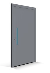 Le Corbusier voordeur - deurpaneel gris 59 - handgreeplijst ceruleen vif