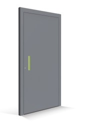 Le Corbusier voordeur - deurpaneel gris 59 - greeplijst vert clair