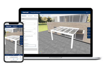 Terrassenueberdachung Konfigurator auf Laptop und Smartphone