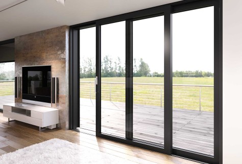 Modernisierung-Wohnzimmer mit Terrassentueren Innenansicht