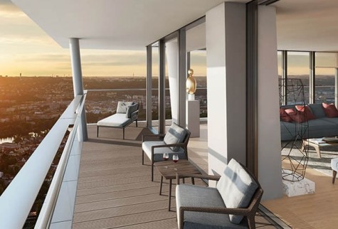 Einbruchschutz-Terrassentuer-Balkon mit Sesseln