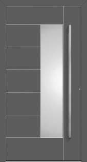 Haustuerfuellung-freigestellte Haustuer geschlossen Adeco Metris Griffleiste rechts