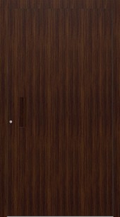 Haustuerfuellung-freigestellte Haustuer geschlossen Holzoptik Nussbaum