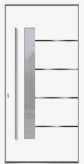 Haustuerfuellung-freigestellte Haustuer geschlossen OBUK Tanis weiss Griffleiste lang