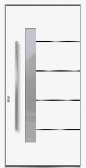 Haustuerfuellung-freigestellte Haustuer geschlossen OBUK Tanis weiss Griffleiste kurz