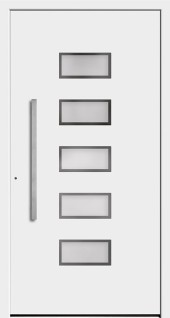 Haustuerfuellung-freigestellte Haustuer geschlossen Holzoptik Anteak