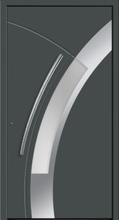 Haustuerfuellung-freigestellte Haustuer geschlossen Betonoptik mit kurzem Griff