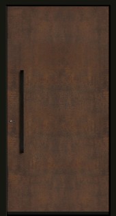 Haustuerfuellung-freigestellte Haustuer geschlossen Holzoptik Nussbaum